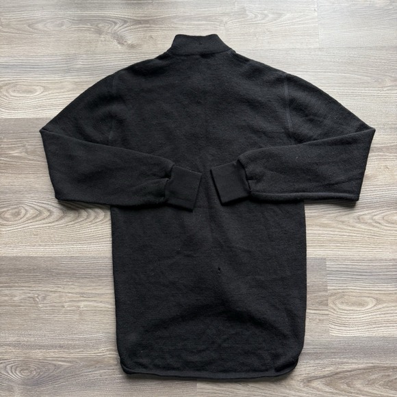 Woolpower Ullfrotte Sweater Mens Large Black 1/4 Zip 400 Wool Mid Layer Sweden - Picture 8 of 9